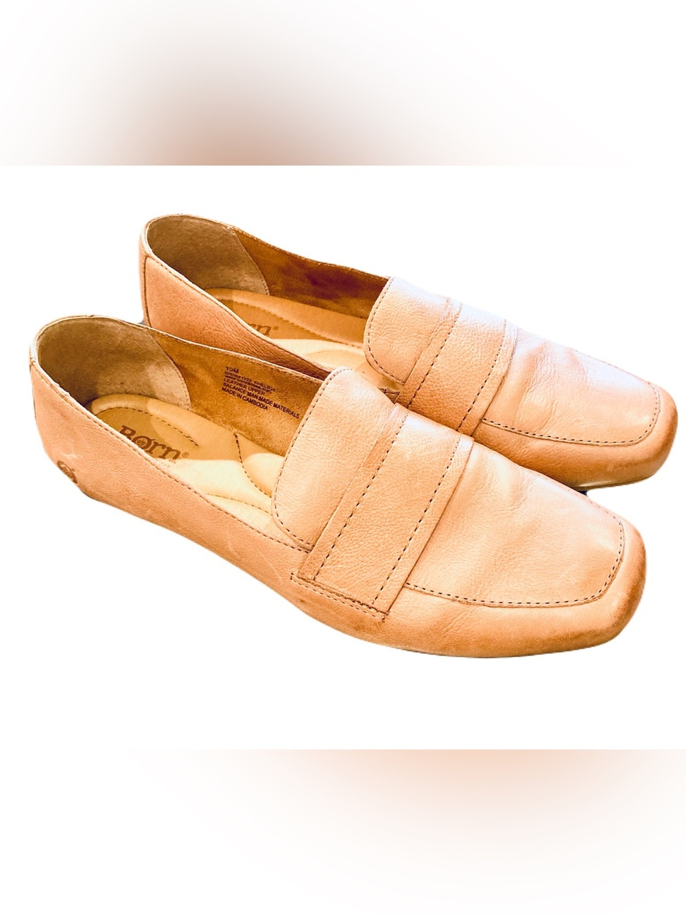 Born Tan Leather Penny Loafers - Picture 6 of 8